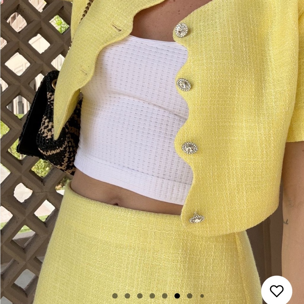 Yellow Cropped Jacket Set - Picture 4 of 5